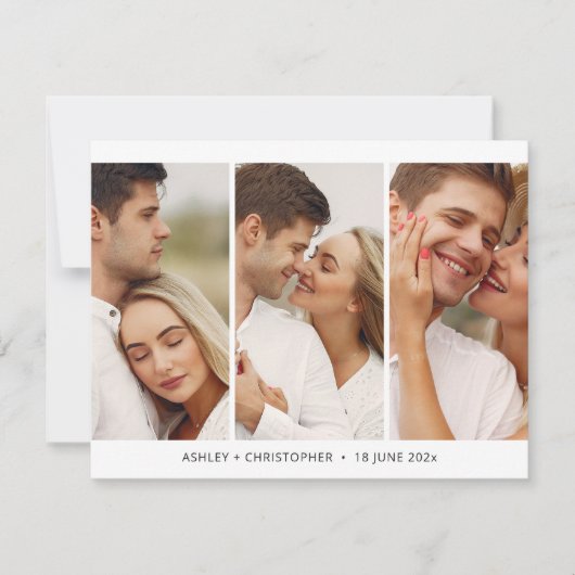 Moderne minimalistische foto Sla de datumkaart op Save The Date (Voorkant)