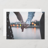 Moderne minimalistische foto slaat de datum op aankondiging (Voorkant / Achterkant)