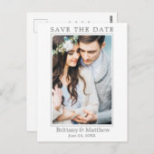 Moderne minimalistische foto slaat de datum op briefkaart (Voorkant / Achterkant)