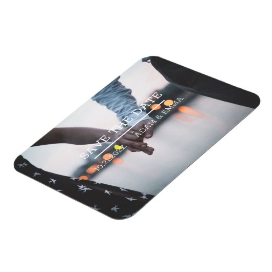 Moderne minimalistische foto slaat de datum op magneet (Linkerzijde)