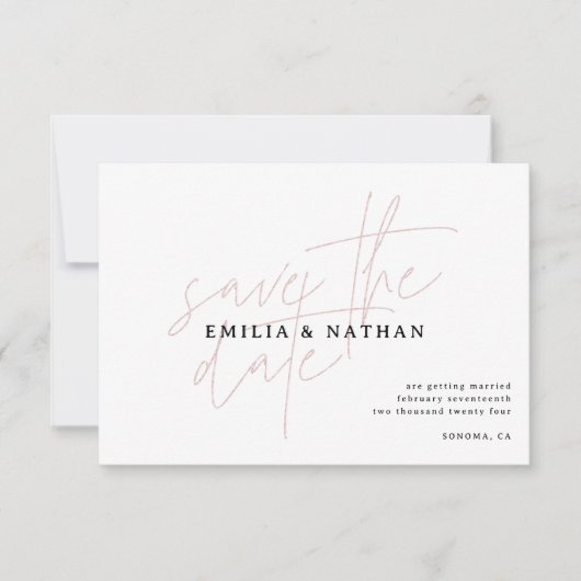 Moderne minimalistische foto slaat de datum op save the date (Voorkant)