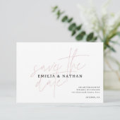 Moderne minimalistische foto slaat de datum op save the date (Staand voorkant)
