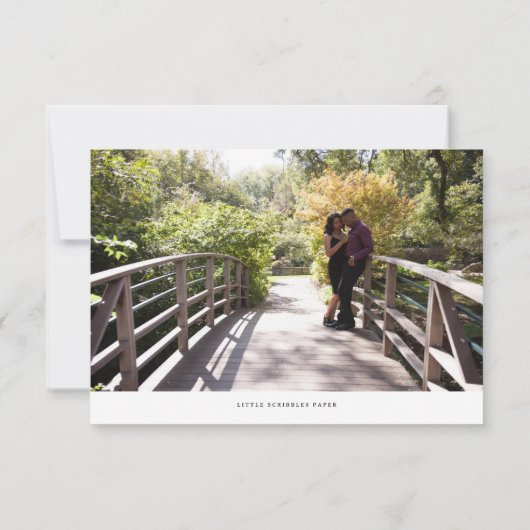 Moderne minimalistische foto slaat de datum op save the date (Achterkant)
