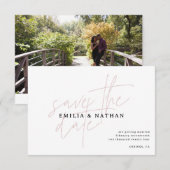 Moderne minimalistische foto slaat de datum op save the date (Voorkant / Achterkant)