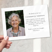 Moderne minimalistische foto sympathie begrafenis bedankkaart