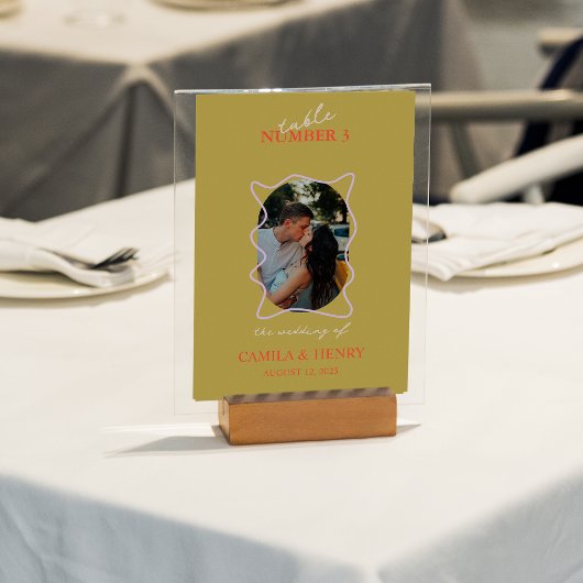 Moderne Minimalistische Foto | Tafelnummerkaart Kaart