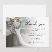 Moderne minimalistische foto toevoegen Trouwfoto Bedankkaart (Voorkant / Achterkant)