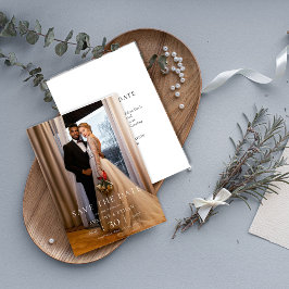 Moderne Minimalistische Foto Trouwkaart Save the D Date