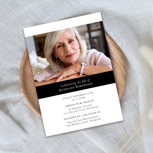 Moderne minimalistische foto Uitvaart Kaart