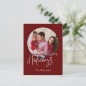 Moderne Minimalistische Foto Vakantie Feestdagenkaart (Staand voorkant)