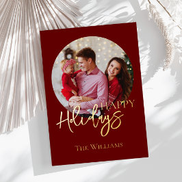 Moderne Minimalistische Foto Vakantie Folie Feestdagenkaart