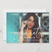 Moderne, minimalistische foto van afstuderen aankondiging (Voorkant)