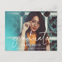 Moderne, minimalistische foto van afstuderen briefkaart