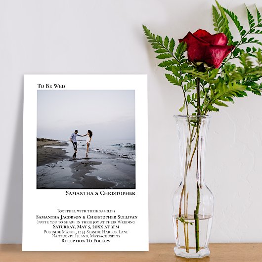 Moderne minimalistische foto van Artsy Simple Wedd Kaart