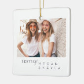 Moderne, minimalistische foto van beste vrienden B Keramisch Ornament (Links)