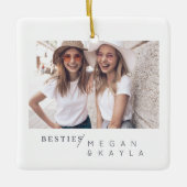 Moderne, minimalistische foto van beste vrienden B Keramisch Ornament (Voorkant)