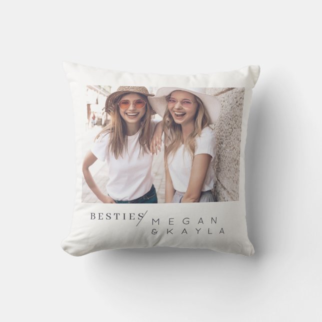 Moderne, minimalistische foto van beste vrienden B Kussen (Voorkant)