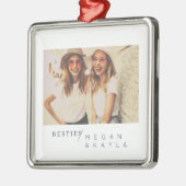 Moderne, minimalistische foto van beste vrienden B Metalen Ornament (Links)