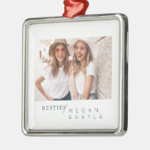 Moderne, minimalistische foto van beste vrienden B Metalen Ornament (Links)