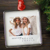 Moderne, minimalistische foto van beste vrienden B Metalen Ornament