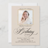 Moderne minimalistische foto van Birthday Kaart (Voorkant)