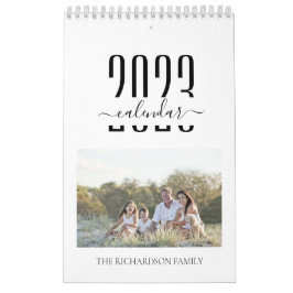 Moderne minimalistische foto van de Aangepaste ree Kalender