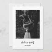 Moderne, minimalistische foto van de zwarte Elopem Kaart (Voorkant)