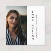 Moderne, minimalistische foto van typografie vierkante visitekaartje (Voorkant)