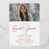 Moderne, minimalistische foto van vrijgezellenfees folie uitnodiging (Voorkant)