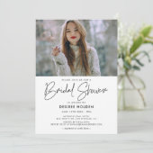 Moderne, minimalistische foto van vrijgezellenfees kaart (Staand voorkant)