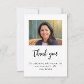 Moderne minimalistische foto verjaardag bedankkaart (Voorkant)