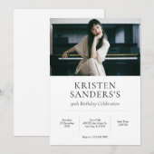 Moderne minimalistische foto verjaardag kaart (Voorkant / Achterkant)