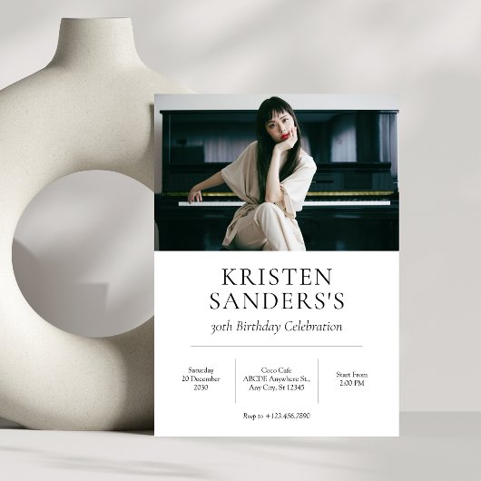 Moderne minimalistische foto verjaardag kaart