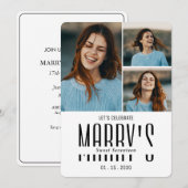 Moderne minimalistische foto verjaardag Uitnodigin Kaart (Voorkant / Achterkant)