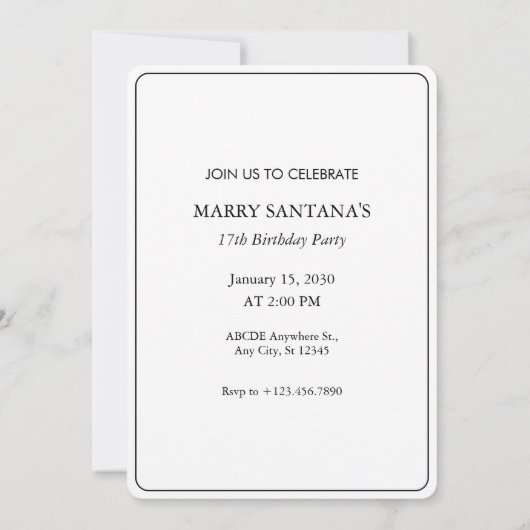 Moderne minimalistische foto verjaardag Uitnodigin Kaart (Achterkant)