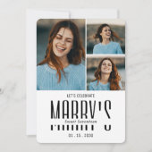 Moderne minimalistische foto verjaardag Uitnodigin Kaart (Voorkant)