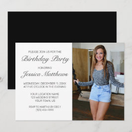 Moderne minimalistische foto verjaardagsfeestuitno kaart