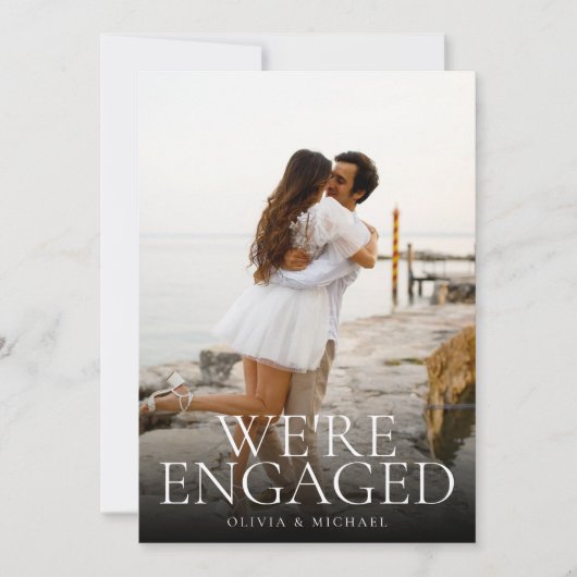 Moderne Minimalistische Foto Verloving Aankondigin (Voorkant)
