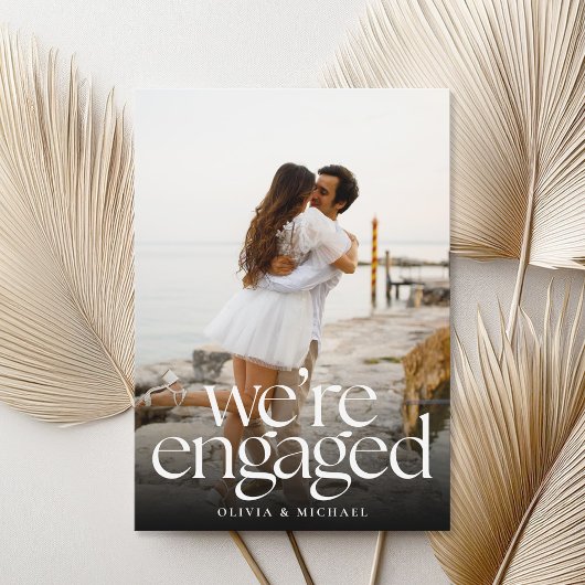 Moderne Minimalistische Foto Verloving Aankondigin