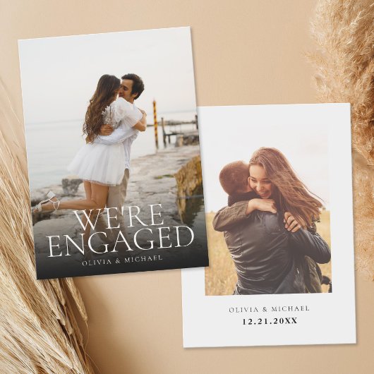 Moderne Minimalistische Foto Verloving Aankondigin