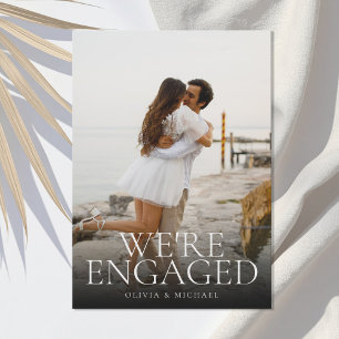 Moderne Minimalistische Foto Verloving Aankondigin