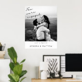 Moderne Minimalistische Foto Verlovingsfeest Begro Poster (Thuiskantoor)