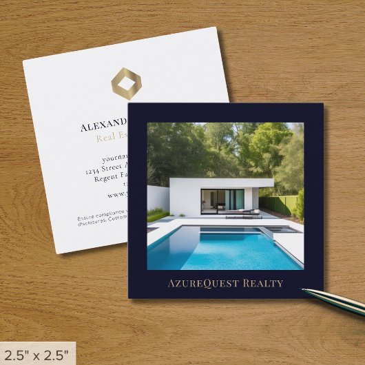 Moderne minimalistische foto vierkante visitekaartje