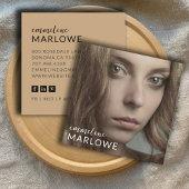 Moderne minimalistische foto vierkante visitekaartje