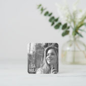 Moderne minimalistische foto Visitekaartje w / Soc (Staand voorkant)