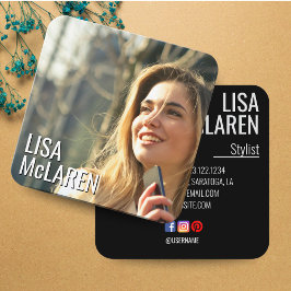 Moderne minimalistische foto Visitekaartje w / Soc