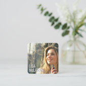 Moderne minimalistische foto Visitekaartje w / Soc (Staand voorkant)