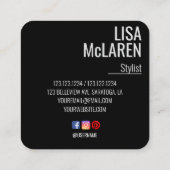 Moderne minimalistische foto Visitekaartje w / Soc (Achterkant)