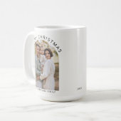 Moderne minimalistische foto Vrolijk Kerstfeest 20 Koffiemok (Voorkant links)