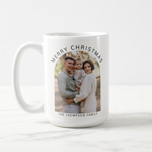 Moderne minimalistische foto Vrolijk Kerstfeest 20 Koffiemok (Links)